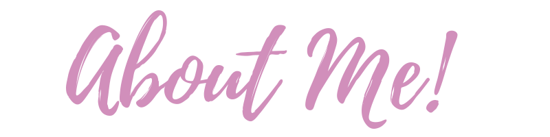 About Me Page Header This says 'About Me' in pink text